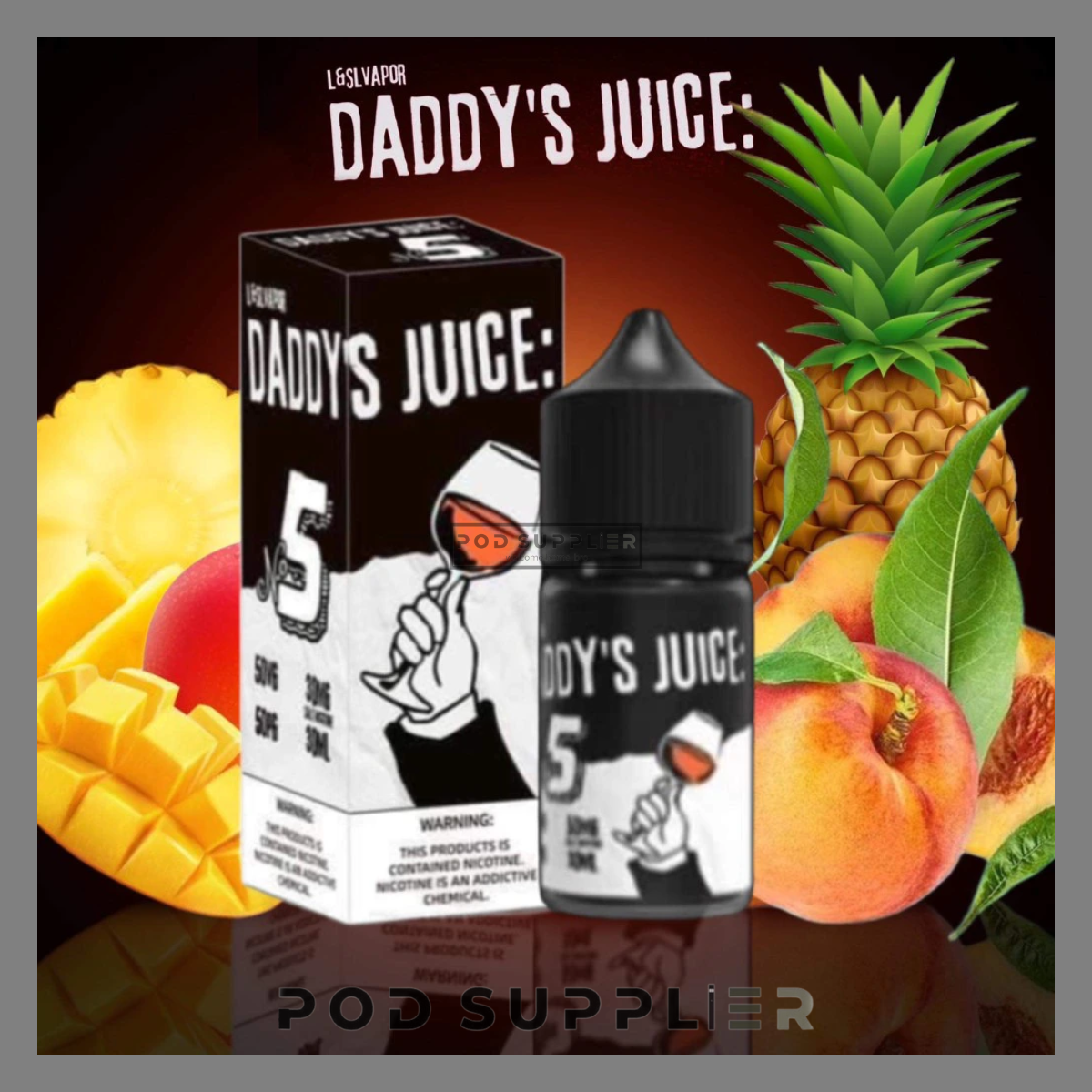  No.5 Mango Pineapple Peach ( Dứa Xoài Đào ) By Daddy's Juice Salt Nic 30ML 