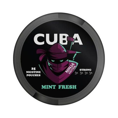  CUBA Ninja Mint Fresh ( Bạc Hà ) Slim Strong 15mg ( Hộp 25 Túi/Pouches ) 