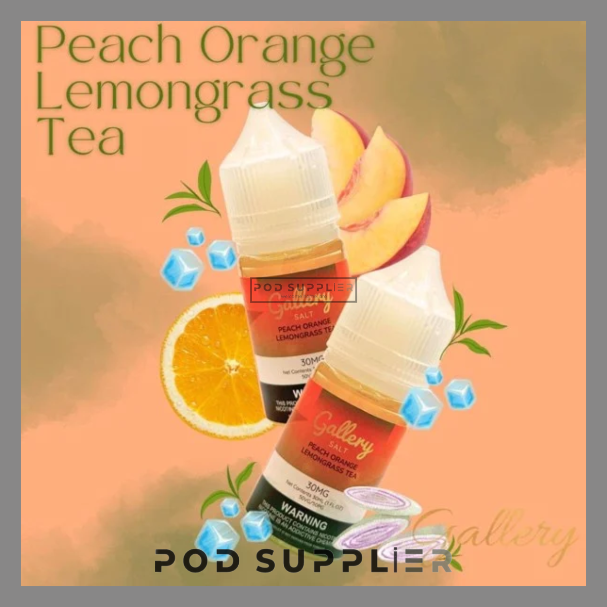  Peach Orange Lemongrass Tea ( Trà Đào Cam Xả ) By Gallery Salt Nic 