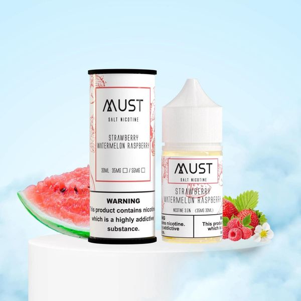  Strawberry Watermelon Raspberry ( Dâu Dưa Hấu Mâm Xôi ) By Must Juice Saltnic 30ML 