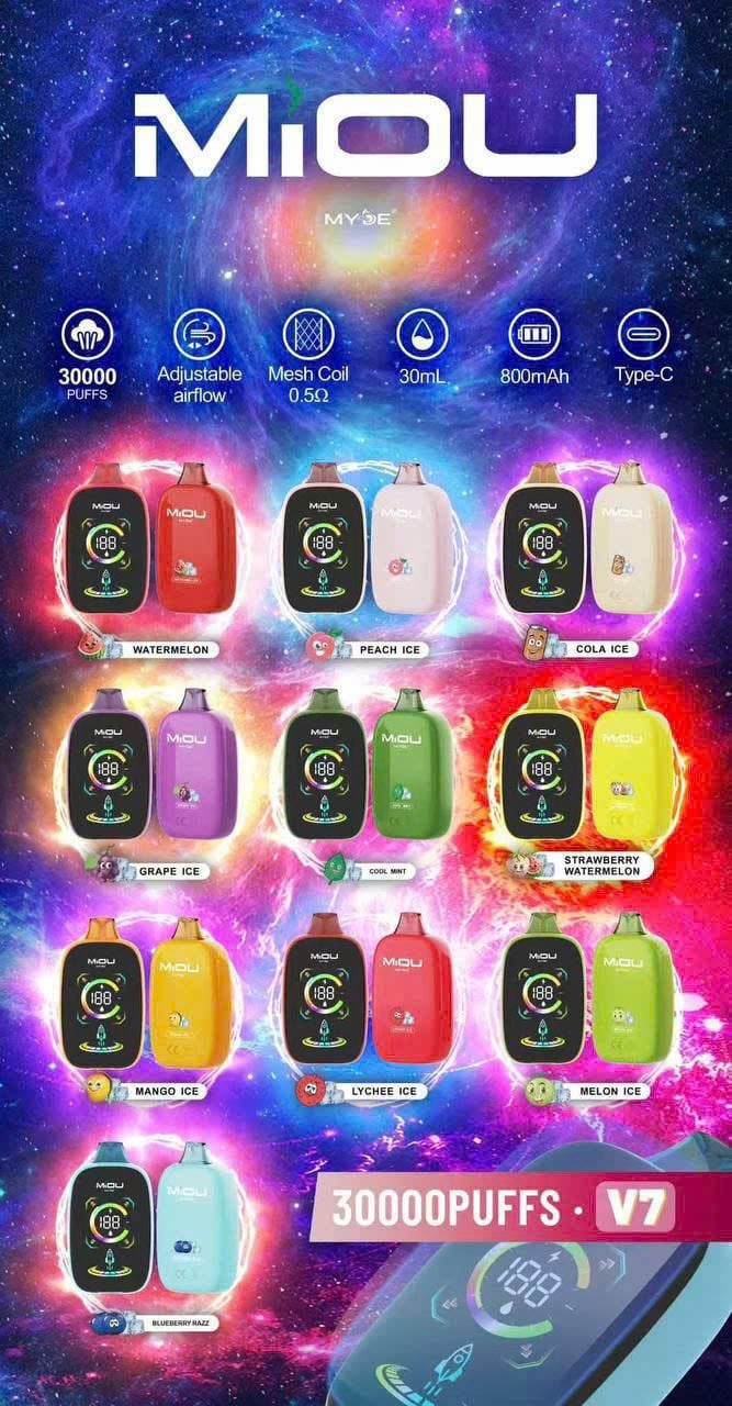  Miou V7 30000 Hơi 800mAh 30ML Pod 1 Lần Sạc Được 