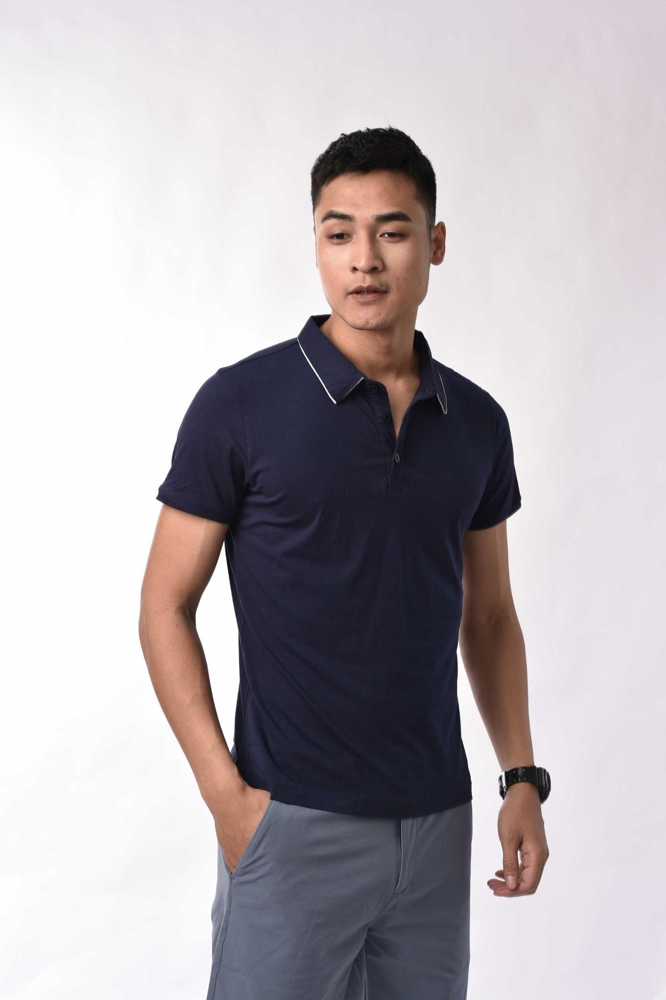 Áo thun POLO nam cá sấu có cổ bẻ phối sọc ngang ở cổ cao cấp NexxDee PL11   Nexx Store