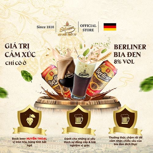 [SINCE 1810] Bia Đức Berliner Strong Bock– 8 độ- Bia Đen Lên Men Tự Nhiên -Thử Thách Cao Độ  - Nhập Khẩu Chính Hãng