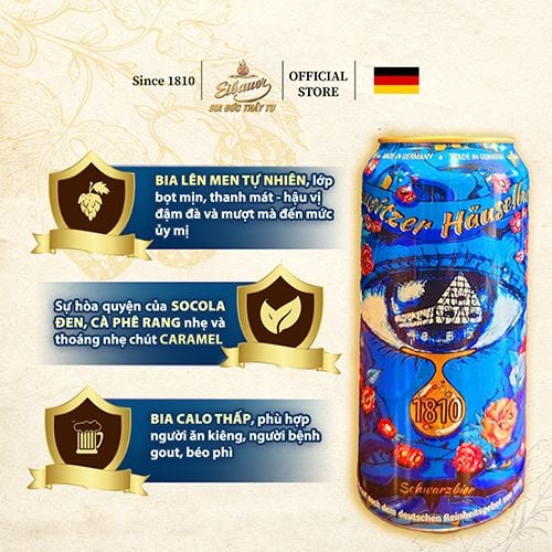 [SINCE 1810] Bia Đức Lausitzer – 4.5%- Bia Đen Lên Men Tự Nhiên Thượng Hạng Bia Tốt Cho Sức Khỏe - Nhập Khẩu Chính Hãng