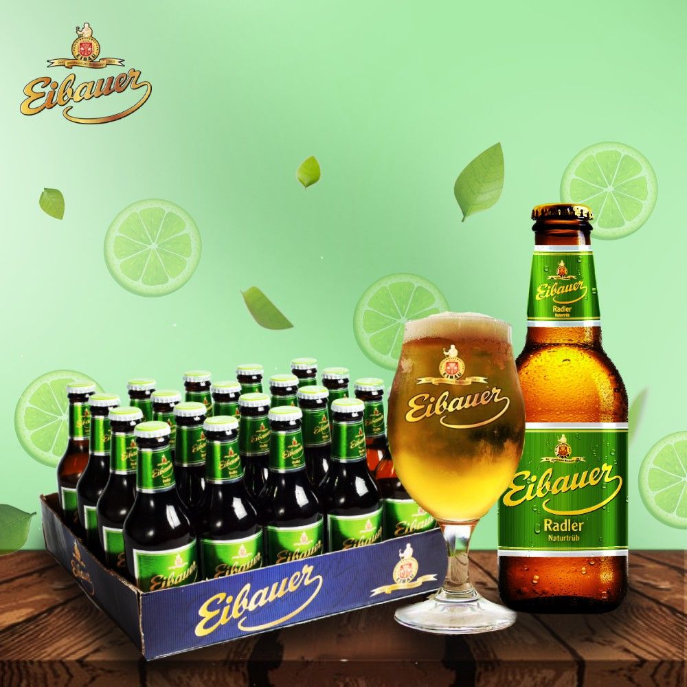 [HƯƠNG VỊ TRÁI CÂY ÔN ĐỚI] COCKTAIL EIBAUER RADLER 2.5% | Thùng 20 Chai 250ml | Bia Đức Nhập Khẩu | Thơm Mát