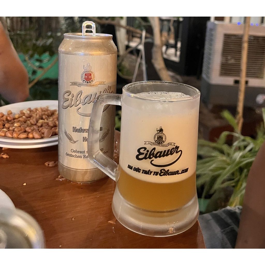 Bộ 6 Ly Cối Thủy Tinh Nhám Cao Cấp  Bia Đức Thầy Tu Eibauer - Ly Uống Bia Có Quai 350ml xuất xứ Indonesia