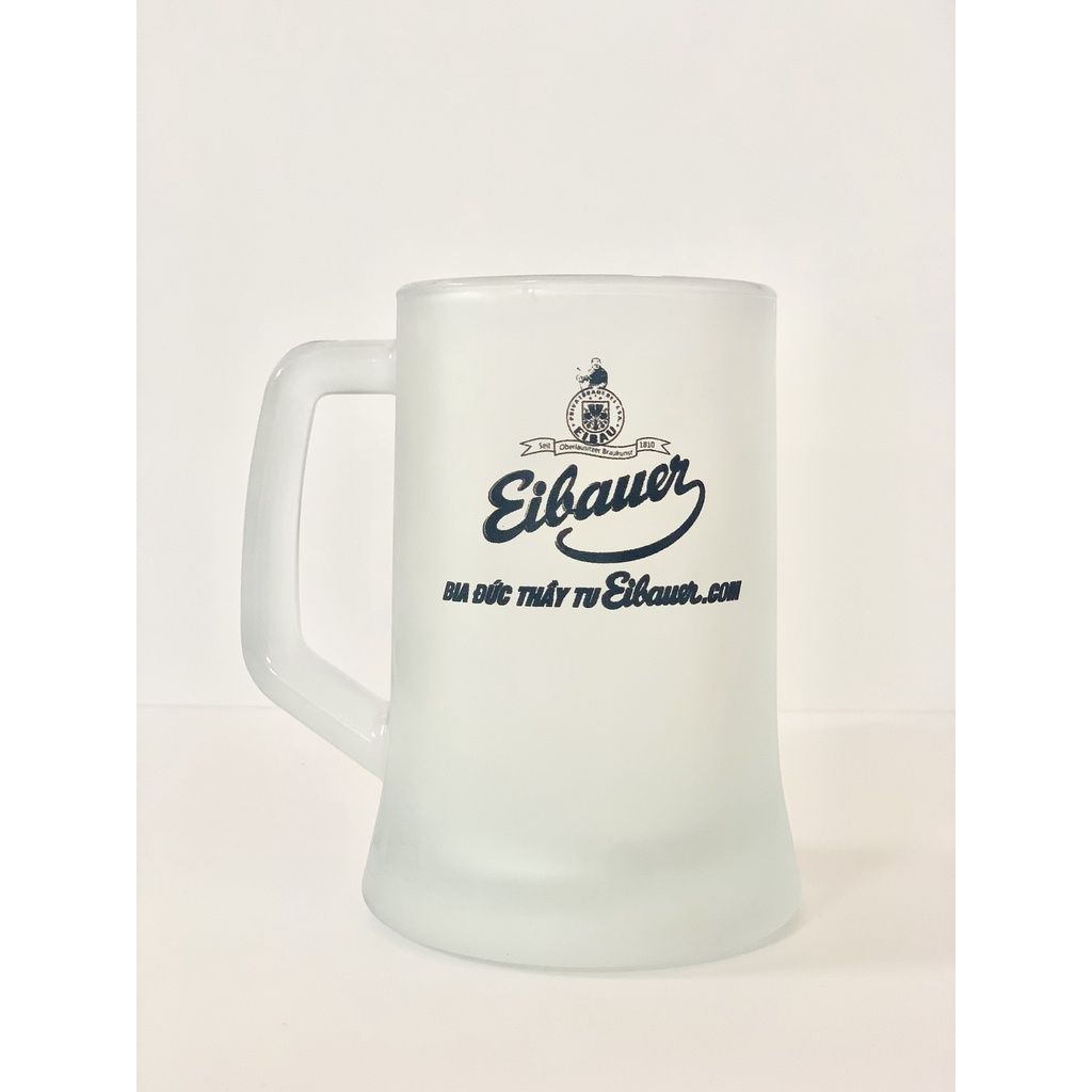 Bộ 6 Ly Cối Thủy Tinh Nhám Cao Cấp  Bia Đức Thầy Tu Eibauer - Ly Uống Bia Có Quai 350ml xuất xứ Indonesia