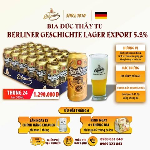 [SINCE 1810] Bia Berliner – 5.2% - Bia cân bằng hương vị Ăn Ngon Hơn - Nhập Khẩu Chính Hãng Đức