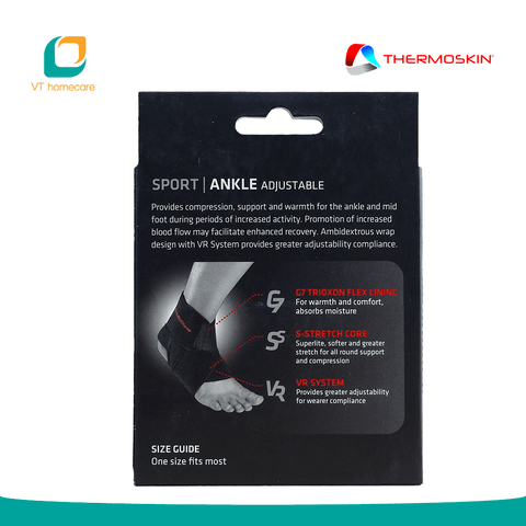  (Thermoskin) Băng nẹp mắt cá chân dùng cho thể thao dùng phòng tránh chấn thương khi hoạt động mạnh (Ankle Adjustable Sport) 