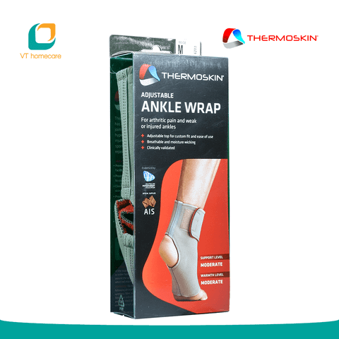  (Thermoskin) Băng nẹp cổ chân / Mắt cá chân hỗ trợ bảo vệ và điều trị mắt cá nhân hoặc chấn thương gân cổ chân (Ajustable Ankle Wrap) 