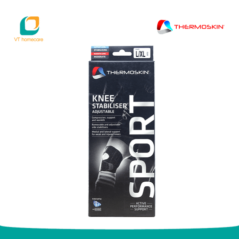  (Thermoskin) Băng cố định khớp gối phòng chấn thương khi chơi thể thao, tăng tuần hoàn máu và đẩy nhanh phục hồi chấn thương (Knee Stabiliser Ajustable Sport) 