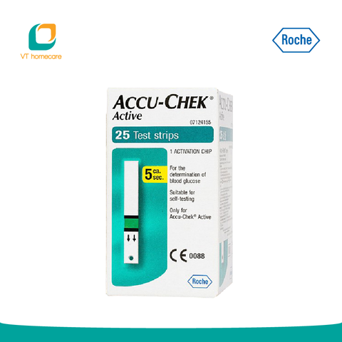  Que thử đường huyết dùng cho máy Accu-Check Active - Hộp 25 que 