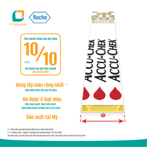  Que thử đường huyết dùng cho máy Accu-Check Guide - Hộp 50 que 
