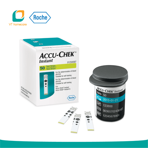  Que thử đường huyết dùng cho máy Accu-Chek® Instant - Hộp 50 que 