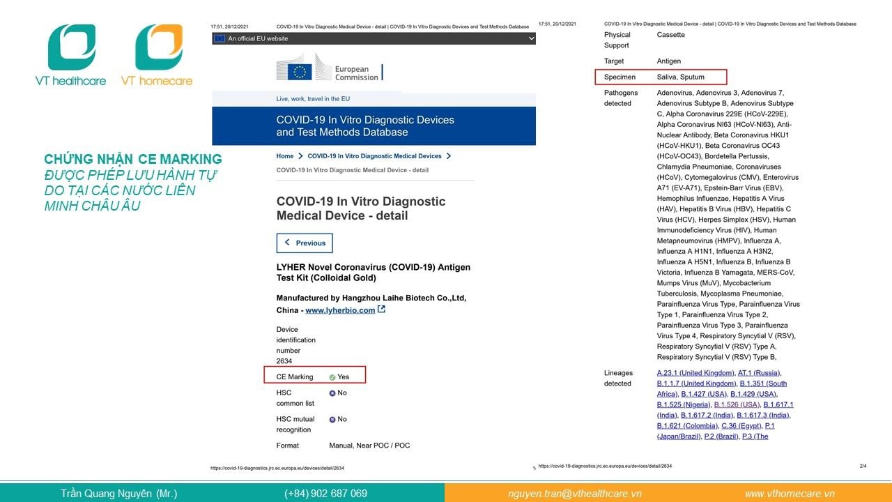  Bộ 3 kit test nhanh kháng nguyên Covid-19 bằng nước bọt LYHER 
