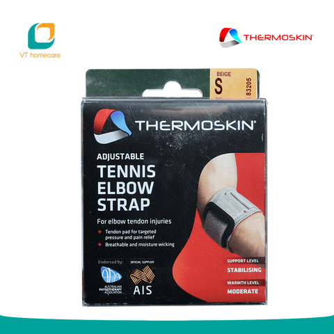  (Thermoskin) Băng nẹp cơ dưới khuỷ tay hỗ trợ điều trị căng cơ, rách cơ, khi chơi tennis hoặc hoạt động mạnh (Ajustable Tennis Elbow Strap) 