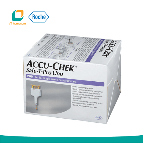 Hộp 200 thiết bị lấy máu vô trùng, dùng một lần Accu-Chek® Safe-T-Pro Uno