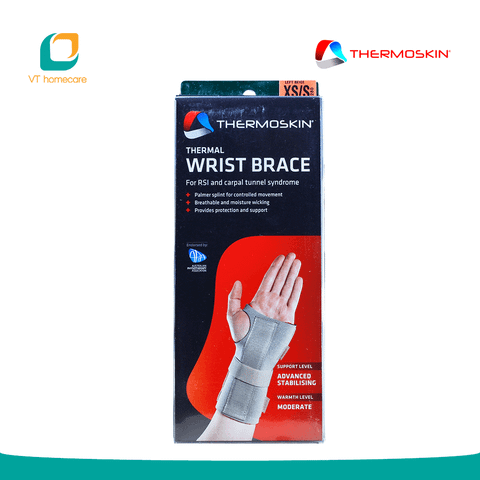  (Thermoskin) Băng nẹp khớp cổ tay cố định giúp tăng tuần hoàn máu và điều trị khối xương cổ tay (Thermal Wrist Brace) 