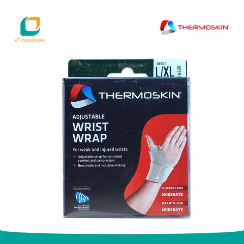  (Thermoskin) Băng nẹp khớp cổ tay 2 bên giúp bảo vệ và hỗ trợ gân/ khớp cổ tay khi hoạt động mạnh ( Adjustable Wrist Wrap) 