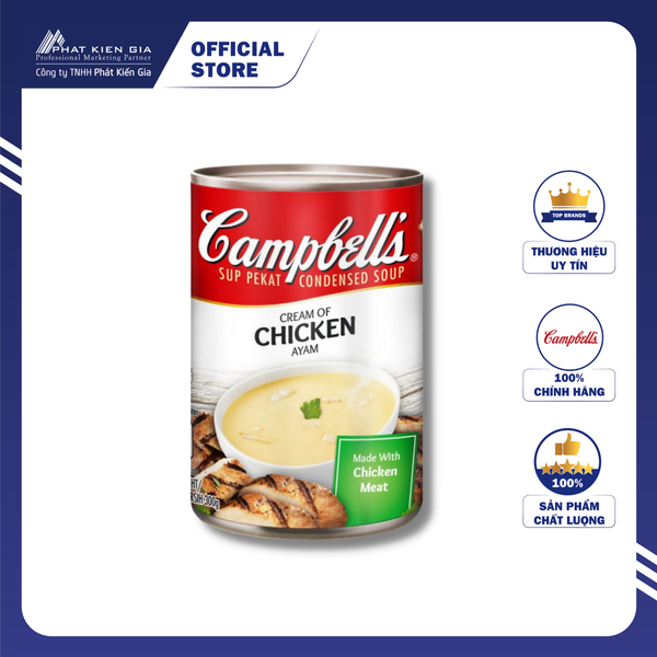 Súp Kem Gà Campbell's 300g - Thương Hiệu Mỹ, SX Malaysia | Campbell's Condensed Soup Cream of Chicken 300g