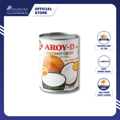 Nước Cốt Dừa Đậm Đặc Aroy-D 560ml - Nhập Khẩu Thái Lan | Aroy-D Coconut Cream 560ml