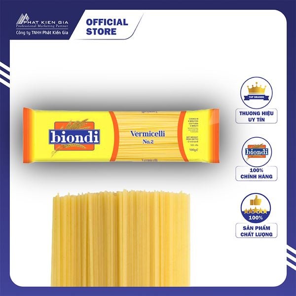 Mì Vermicelli Số 2 Biondi 500g - Thương Hiệu Úc, SX Thái Lan | Biondi Vermicelli No.2 500g