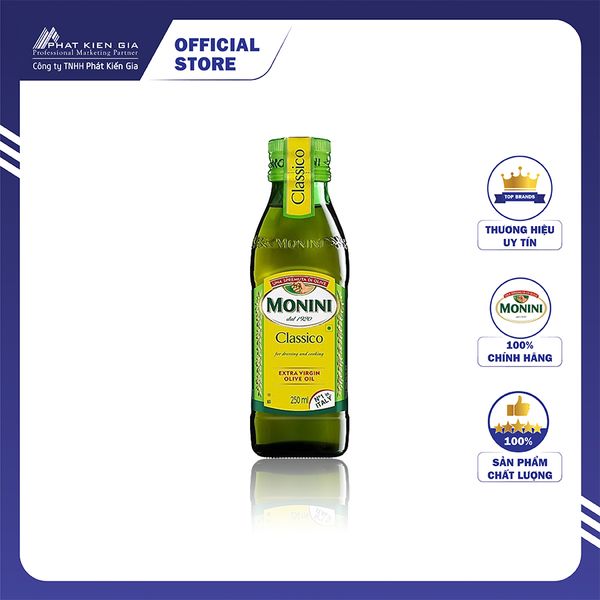 Dầu Oliu Extra Virgin Monini 250ml - Nhập Khẩu Ý | Monini Classico Extra Virgin Olive Oil 250ml
