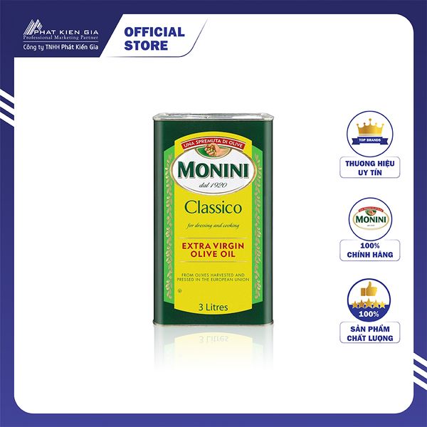 Dầu Oliu Extra Virgin Monini 3L - Nhập Khẩu Ý | Monini Classico Extra Virgin Olive Oil 3L