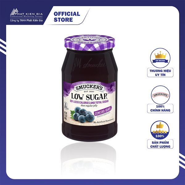 Mứt Nho Concord Ít Đường Smucker's 440g (Mỹ)