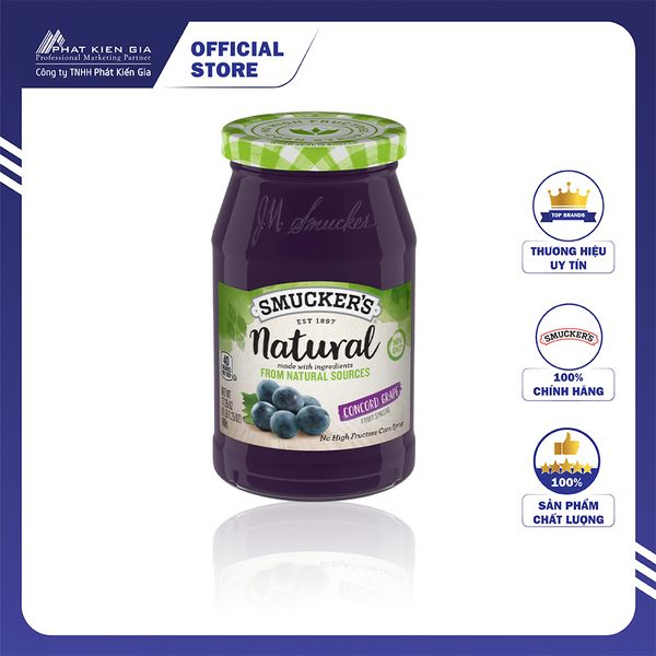 Mứt Nho Concord Smucker's 489g - Nhập Khẩu Mỹ | Smucker’s Grapes Natural Spread 489g