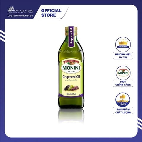 Dầu Hạt Nho Monini 500ml - Nhập Khẩu Ý | Monini Grapeseed Oil 500ml