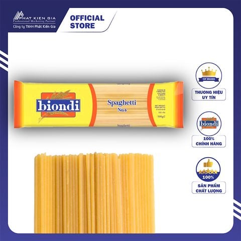 Mì Ý Spaghetti Số 4 Biondi 500g - Thương Hiệu Úc, SX Thái Lan | Biondi Spaghetti No.4 500g