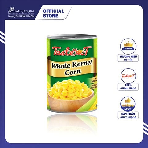 Bắp Hạt Đóng Hộp Taste-T 420g - Nhập Khẩu Thái Lan | Taste-T Whole Kernel Corn 420g