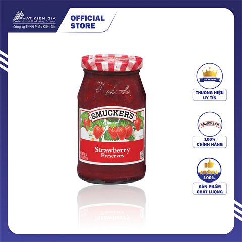 Mứt Dâu Smucker's 340g - Nhập Khẩu Mỹ | Smucker's Strawberry Preserves 340g