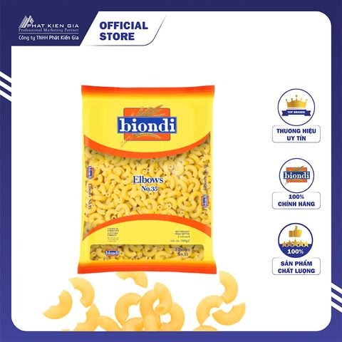 Nui Chữ C Elbows Số 35 Biondi 500g - Thương Hiệu Úc, SX Thái Lan | Biondi Elbows No.35 500g