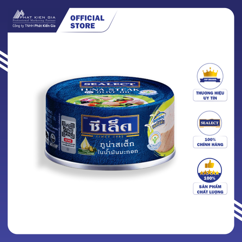 Cá Ngừ Cắt Khúc Ngâm Dầu Ô Liu Sealect 150g - Nhập Khẩu Thái Lan | Sealect Tuna Steak in Olive Oil 150g