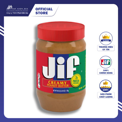 Bơ Đậu Phộng Mịn Jif 1,13kg - Nhập Khẩu Mỹ | Jif Creamy Peanut Butter 1.13kg