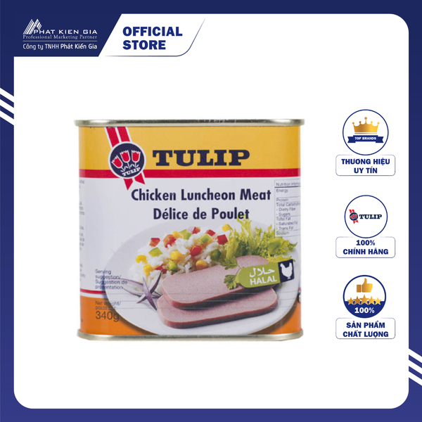 Thịt Gà Hộp Tulip 340g - Nhập Khẩu Đan Mạch | Tulip Chicken Luncheon Meat 340g