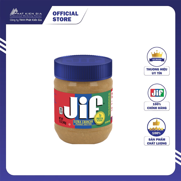 Bơ Đậu Phộng Hạt Jif 340g (Mỹ)