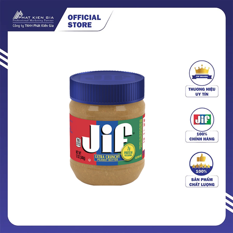 Bơ Đậu Phộng Hạt Jif 340g - Nhập Khẩu Mỹ | Jif Extra Crunchy Peanut Butter 340g