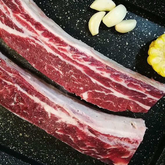  우대갈비 1kg  /WOO-DAE GALBI / Sườn non bò Mỹ có xương (cắt khúc dài) (1kg) [Beef] 