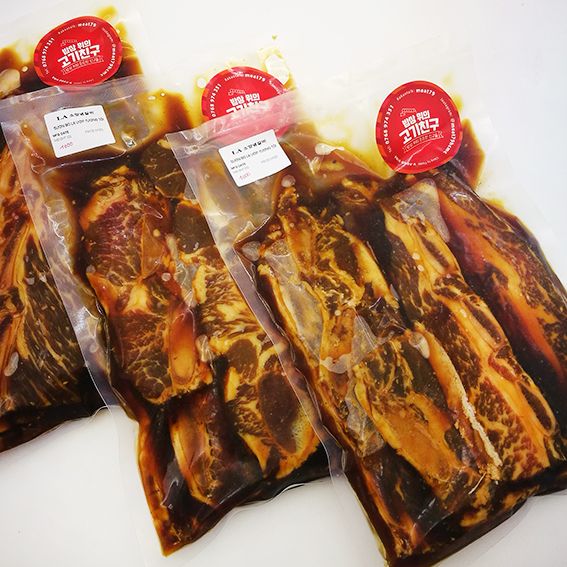  LA 양념 소갈비 / SƯỜN BÒ LA GALBI ƯỚP TƯƠNG TỎI 1KG [Pre-cooked] 