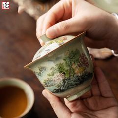 Tách uống trà Danh Hạ Họa Sơn
