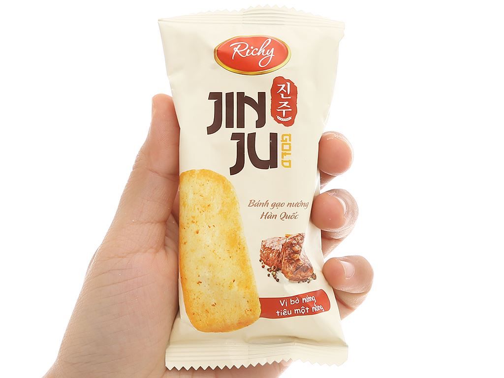 Bánh Gạo Richy Jinju (Vị Bò nướng tiêu) - Túi 134g