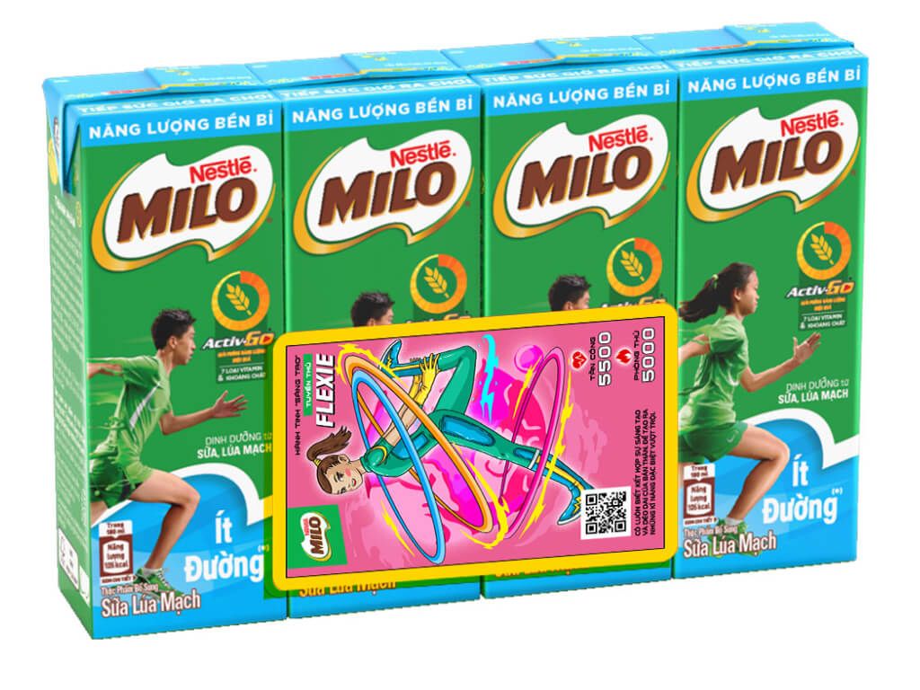 Sữa Milo Ít Đường - Lốc 4 x 180ml