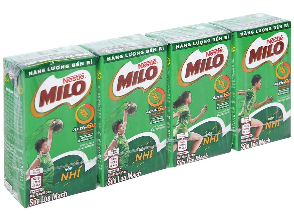 Sữa Milo Lúa Mạch - Lốc 4 x 115ml
