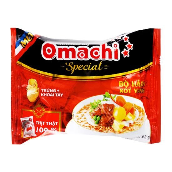 Mì Khoai Tây Omachi Special Bò Hầm Xốt Vang Gói 92g