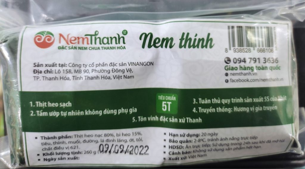 Nem Thính Thanh Hóa - 2 Quả/Túi