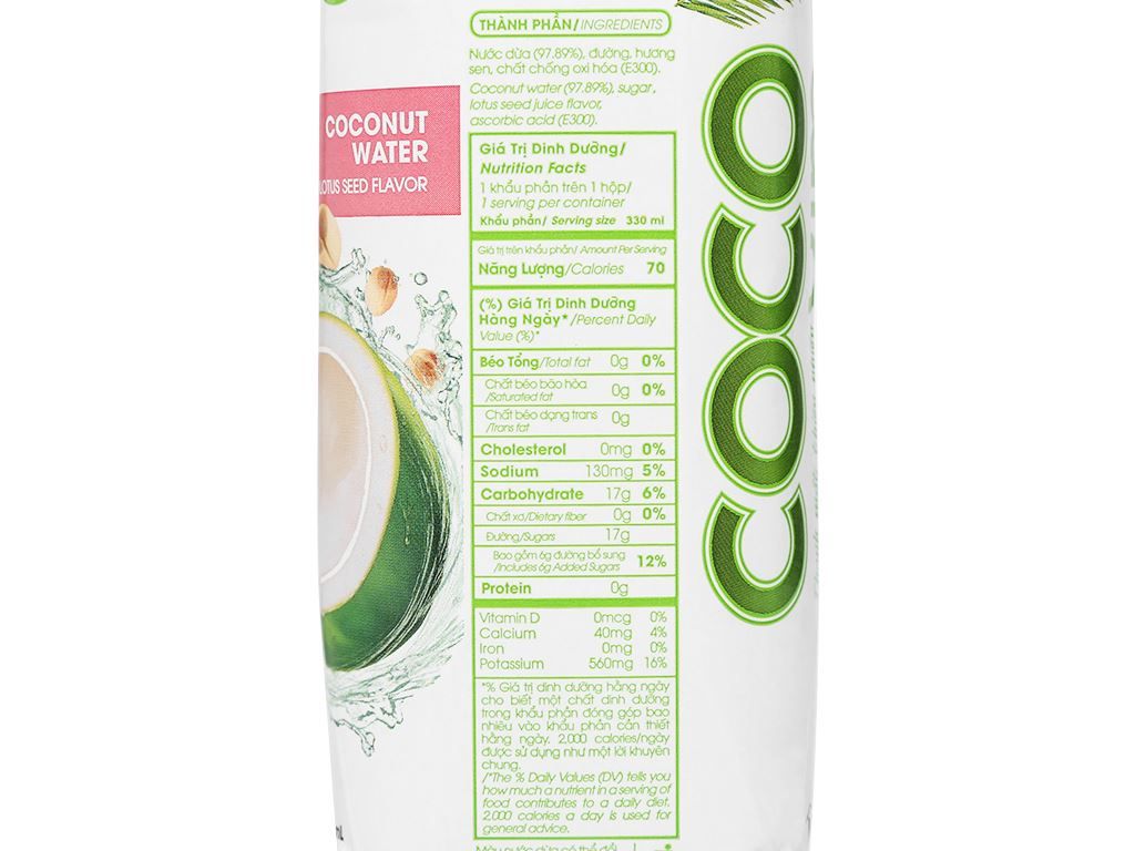 Nước Dừa Cocoxim Sen 330ml