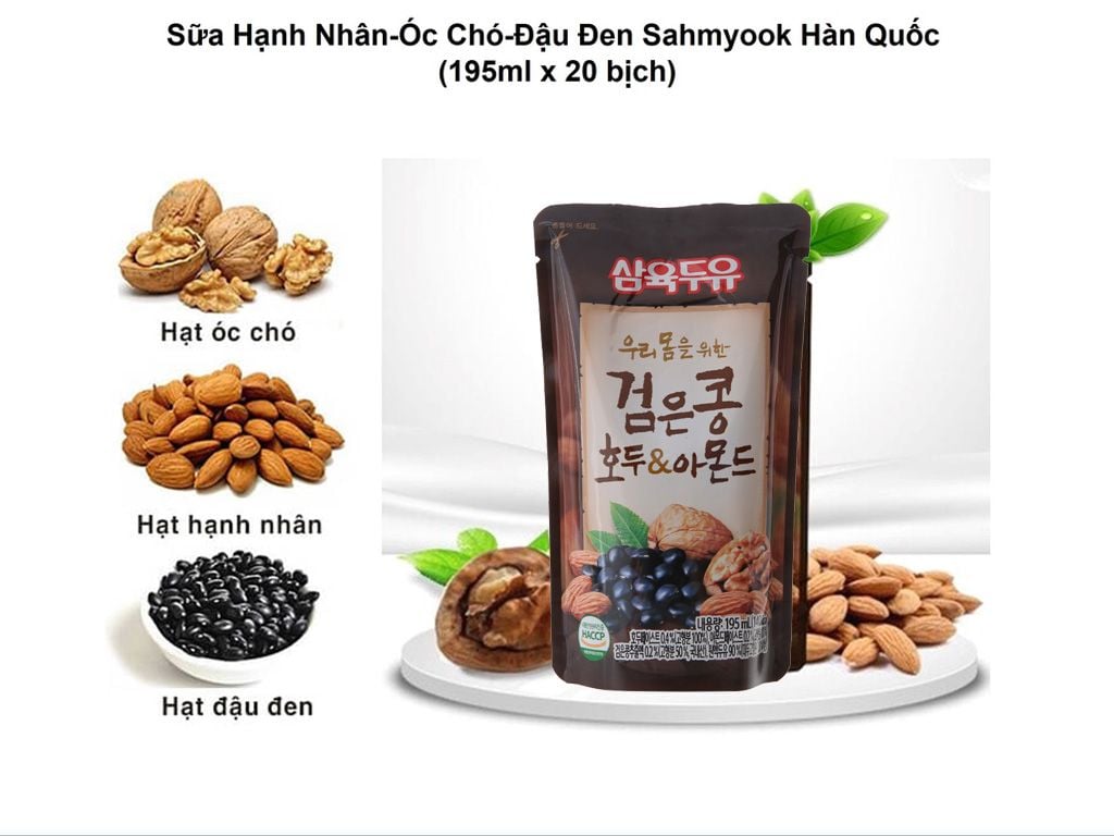 Sữa Đậu Đen - Óc Chó Hanh Nhân 195ml